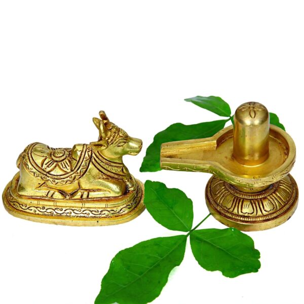 Brass Shivling With Nandi