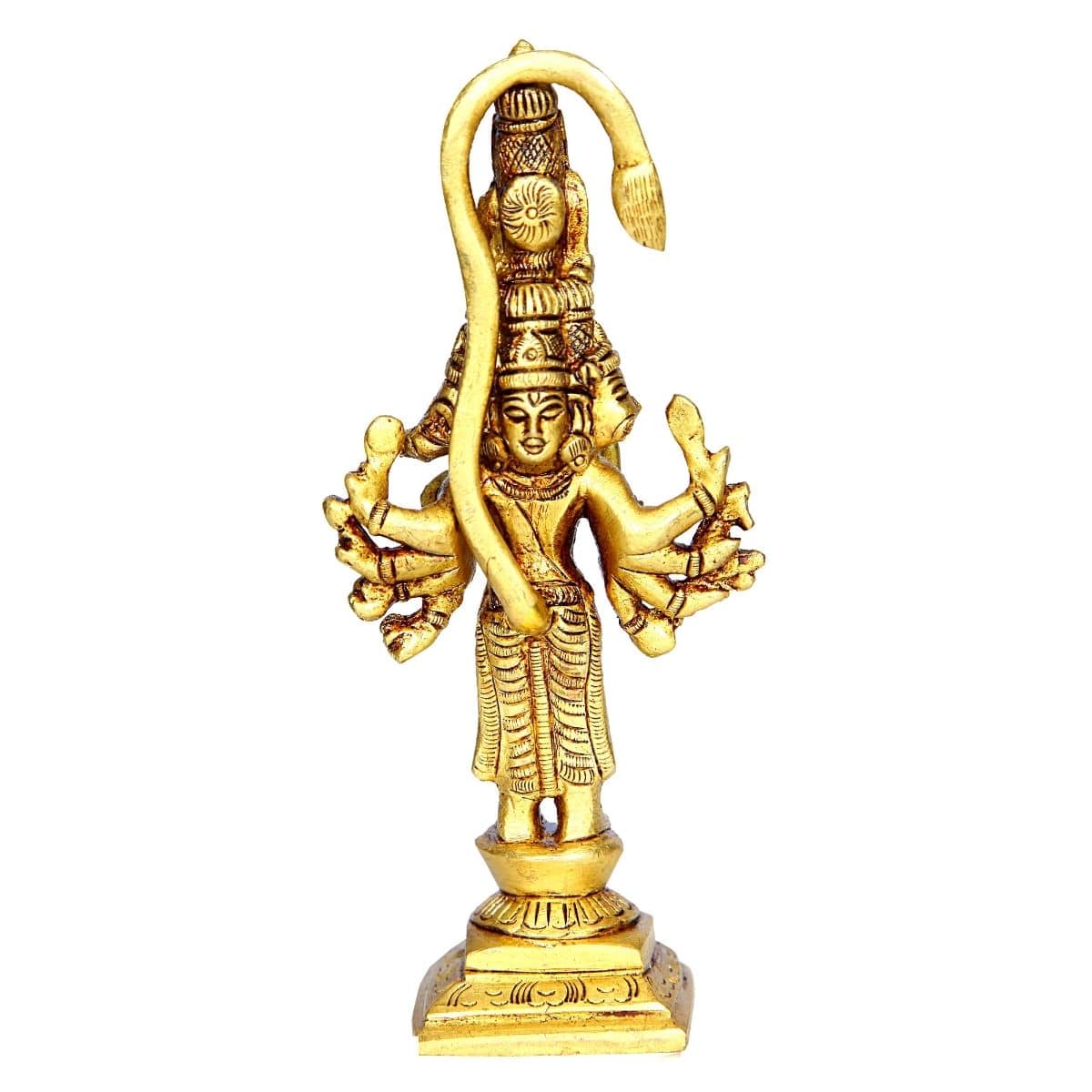 Panchmukhi Hanuman Brass Statue Standing + Free Shipping - Aalayam ...