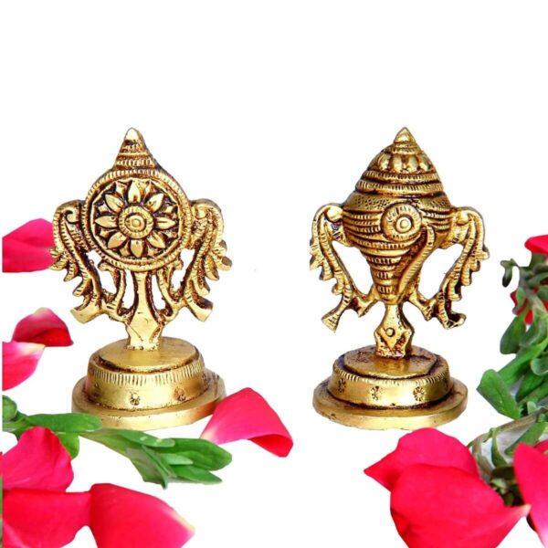 Brass Shankh Chakra Set