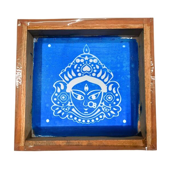 Maa Durga Face Rangoli Stencil Wooden 5 Inches New