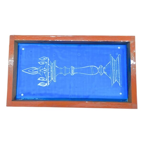 Kuthu Vilakku Wooden Rangoli Stencil 9x5