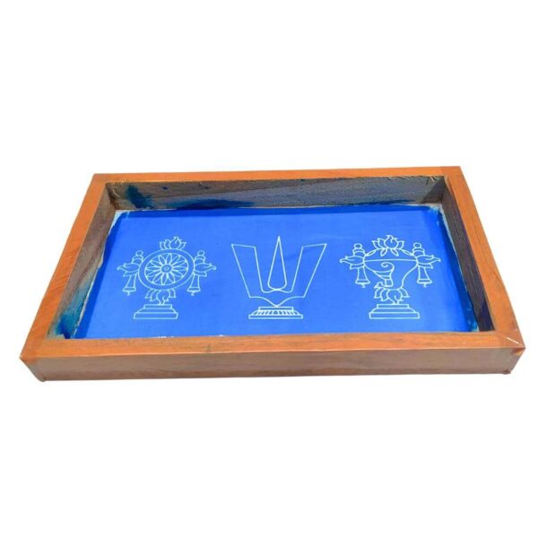 Shankh Chakra Namah Rangoli Stencil Wooden 9x5